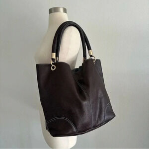 Lancel Paris Brown Leather Shoulder Bag